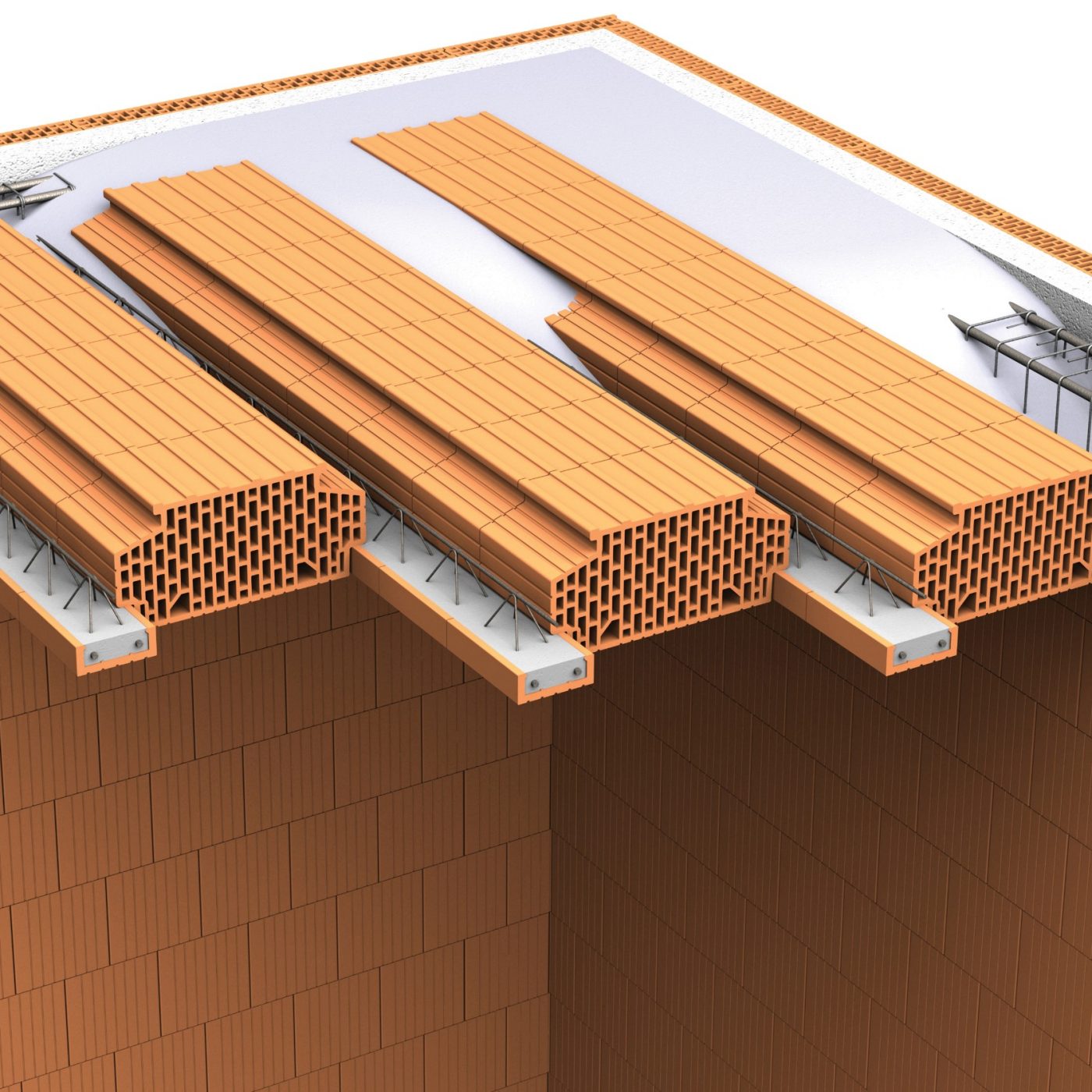 Některé stropy z keramických vložek už nevyžadují nadbetonování horní vrstvou betonu (Wienerberger)