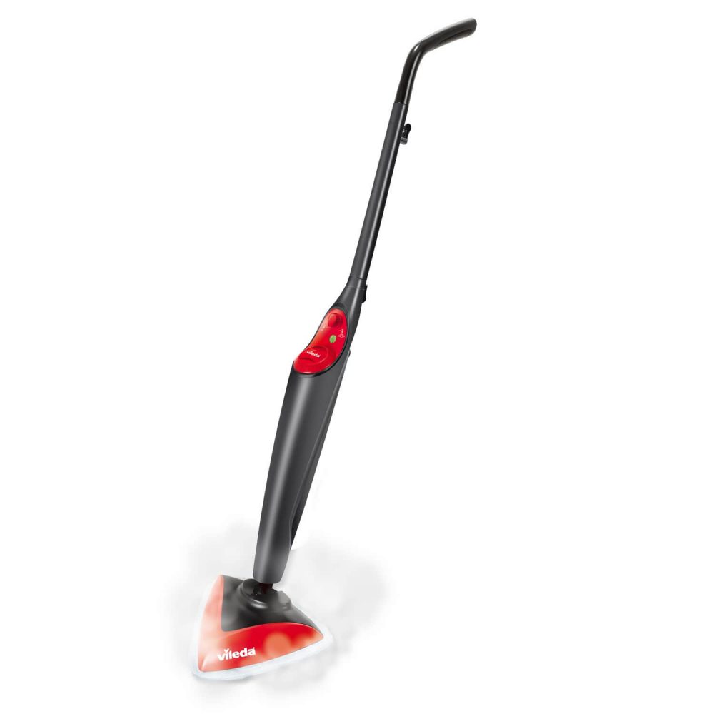 Parní mop Vileda Steam Mop má praktický tvar pro úklid v rozích. 2 156 Kč (MALL.cz)