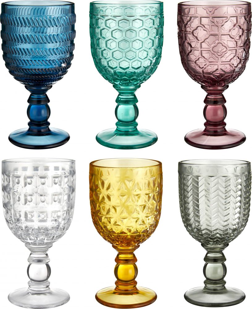 barevné skleněné pohárky