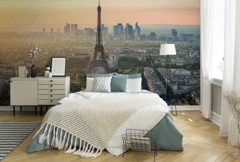 Fototapeta s Eiffelovou věží v ložnici