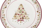 vánoční dekor na porcelánovém talíři